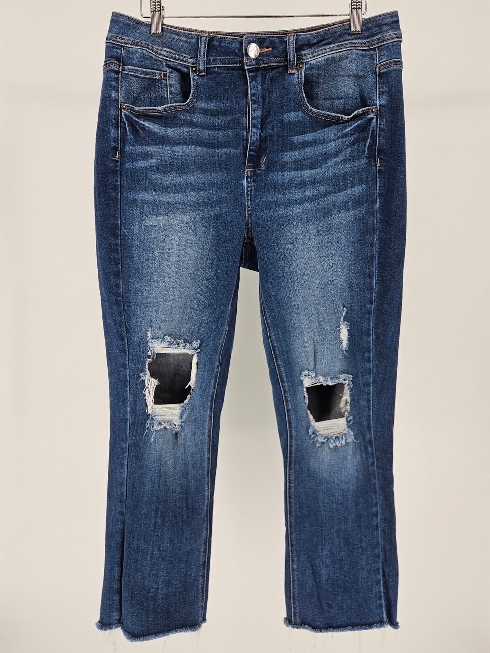 Love & Legend Premium Denim Distressed Raw Hem Cropped Jeans Size 14